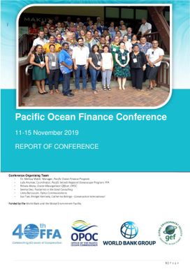 Pacific Ocean Finance Conference - Report conference 11-15 November