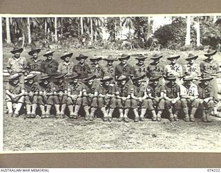 SIAR, NEW GUINEA. 1944-06-23. PERSONNEL OF NO.3 PLATOON HEADQUARTERS COMPANY, 57/60TH INFANTRY BATTALION. IDENTIFIED PERSONNEL ARE:- V315352 PRIVATE J.D. PHELAN (1); VX136096 PRIVATE K. SMYTH (2); ..