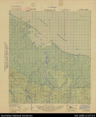 Papua New Guinea, Northeast New Guinea, Aitape West, Provisional map, Sheet A54/15, 1248, 1943, 1:63 360