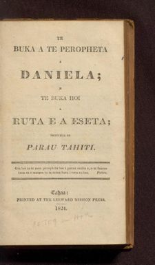 Te buka a te peropheta a Daniela, e te buka, hoi a Ruta e a Eseta, iritihia el parau Tahiti.