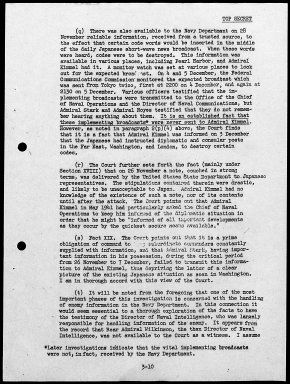 Kimmel, Husband E., Reports: Navy Court of Inquiry, Pearl Harbor Report, August 29, 1945