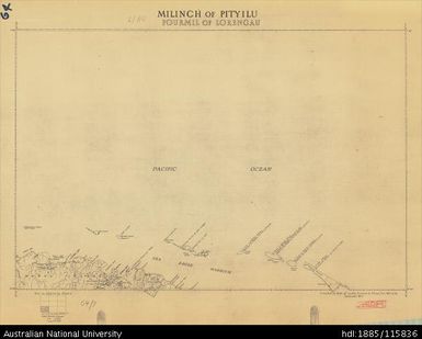 Papua New Guinea, Milinch of Pityilu (Fourmil of Lorengau), Milinch series, 1957, 1:63 360