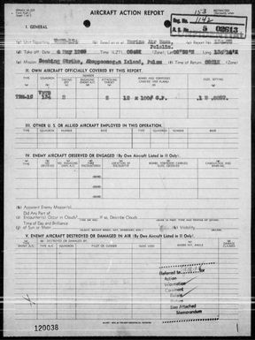 VMTB-134 - ACA reps nos 73-76 - Bombing targets in the Palau Is on 5/4 & 5/45