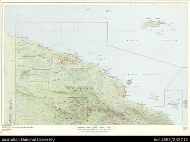 Papua New Guinea, Territory of Papua & New Guinea Road System, NW Sheet, 1969, 1:1 000 000