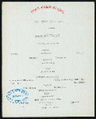BREAKFAST [held by] TOYO KISEN KAISHA [at] EN ROUTE ABOARD HONG KONG MARU (SS)