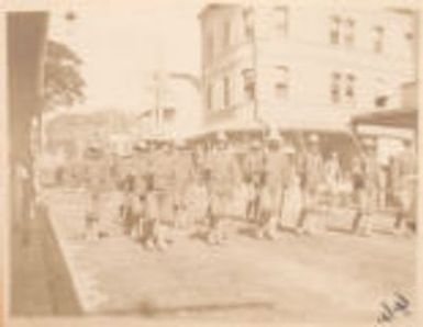 "The Firing Party" Funeral of Soldier of 27th U.S. Vol. Infty., Honolulu HI