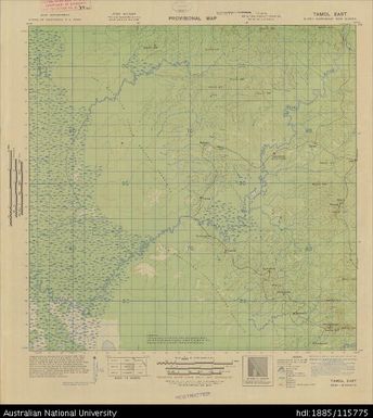 Papua New Guinea, Northeast New Guinea, Tamol East, Provisional map, Sheet B55/1, 1944, 1:63 360