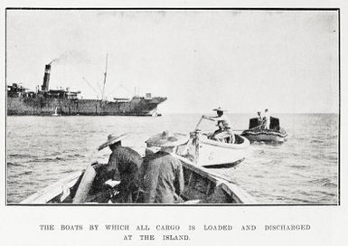 The boats by which all cargo is loaded and discharged at the Island