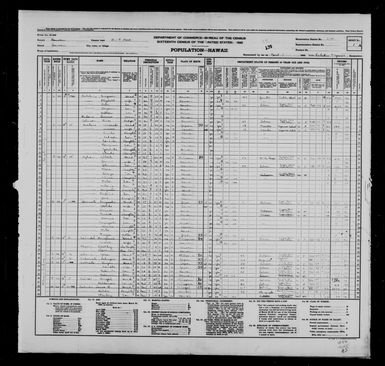 1940 Census Population Schedules - Hawaii - Hawaii County - ED 1-10