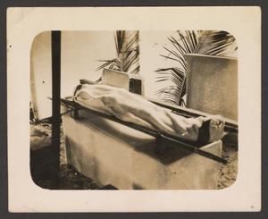 [Makeshift Morgue on Guadalcanal Island]