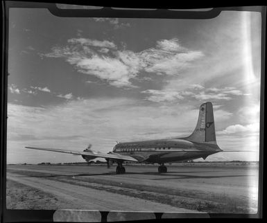 British Commonwealth Pacific Airlines DC6 aircraft at Nadi airport, Fiji