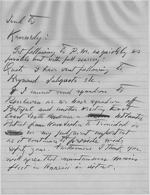 Franklin D. Roosevelt draft to Winston Churchill