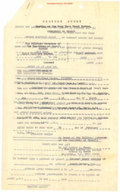 Provost Court Habeas Corpus