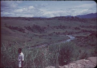 Lower end of the Minj River, male figure in foreground : Papua New Guinea, 1954 / Terence and Margaret Spencer