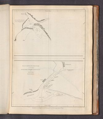 Plan of Hiarrane (with) Plan of Quelimanie River ,,, on the Coast of Quama.