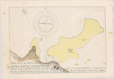 Sketch survey of anchorage at Numa Numa Plantation / surveyed by magnetic bearings & radar distances by m.v. "Malaita" 1954