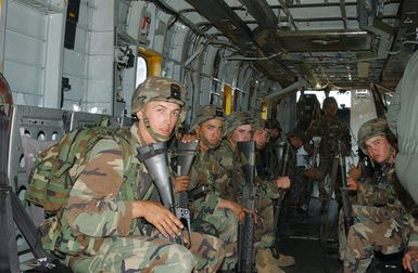 Marines from the US Marine Corps (USMC) and Philippine Marine Corps (PMC) onboard a USMC CH-53D Sea Stallion from Heavy Marine Helicopter Squadron-463 (HMH-463), Kaneohe Bay, Hawaii (HI), for a class on loading and off loading maneuvers of helicopters. The US Marines from 3rd Battalion (BN) 8th Marines (MAR) (3/8) on the Unit Deployment Program (UDP), Marine Corps Base (MCB) Camp Lejeune, North Carolina (NC), demonstrated the techniques during MARINE INTEROPERABILITY EXERCISE (MIX) at the Philippine Marine Base Ternate. MIX is a bilateral training exercise involving the US Marines of 3/8 and the Philippine Marine Corps