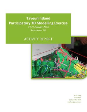 Taveuni Participatory 3D Modelling Exercise, 19-27 October 2016, Somosomo, Fiji: activity report