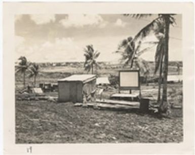 [Makeshift outdoor theater at military camp, Saipan]