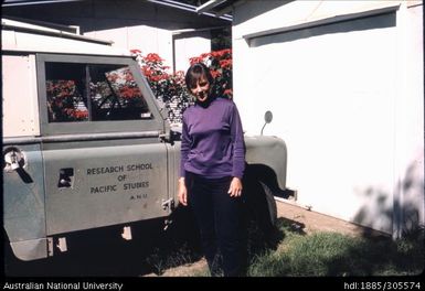 Diana Howlett at house, Goroka