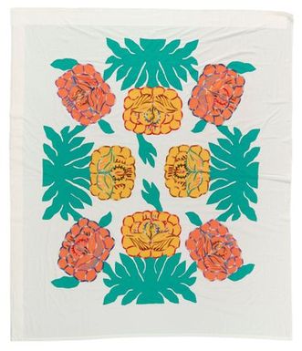 Tivaevae tataura (appliqué embroidered quilt)