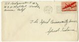 Letter from Roy C. Bridgewater to Speed Community House, June 21, 1943.