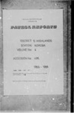 Patrol Reports. Southern Highlands District, Koroba, 1958 - 1959