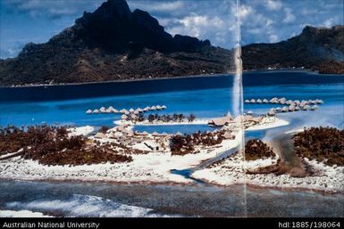 French Polynesia - Le Méridien Bora Bora - magazine spread of aerial shot