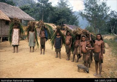 Carrying and grass for roofing