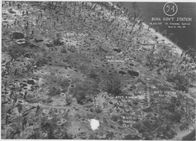 [Aerial photographs relating to the Japanese occupation of Buna-Gona region, Papua New Guinea, 1942-1943] [Allied air raids]. (59)