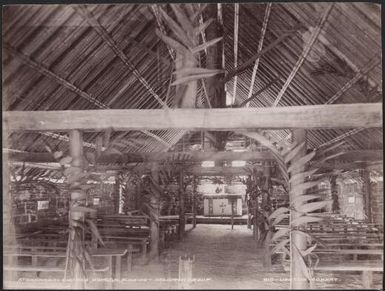 Interior of the church at Honggo, Solomon Islands, 1906 / J.W. Beattie