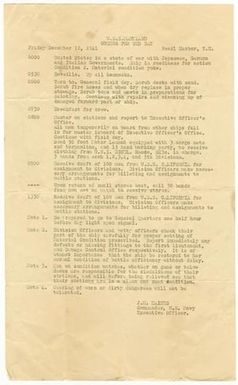 [U.S.S. Maryland Orders for the Day, December 12th - 1941]