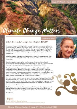 Climate Change Matters. Issue 69, March - April 2021