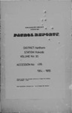 Patrol Reports. Northern District, Kokoda, 1964 - 1965