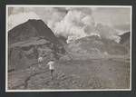 Tony Taylor, front, and William Crellin approach Mount Lamington active lava dome, Papua New Guinea, 11 Feb 1951