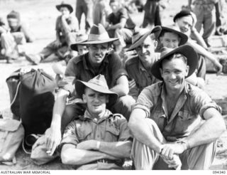 THE FIRST CONTINGENT OF "FIVE YEAR RELEASE PERSONNEL" TO LEAVE FOR THE RETURN TO AUSTRALIA. ALL THESE MEN HAVE COMPLETED FIVE YEARS IN THE ARMY AND ARE BEING RETURNED TO AUSTRALIA FOR RELEASE. ..