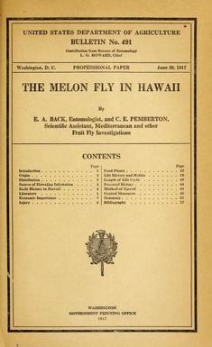 The melon fly in Hawaii