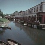 River alongside a public market in Suva, Fiji