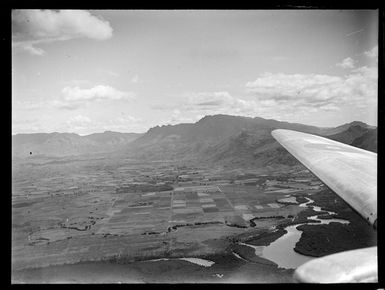 Lauthala Bay farmland with mountains beyond, Suva Fiji