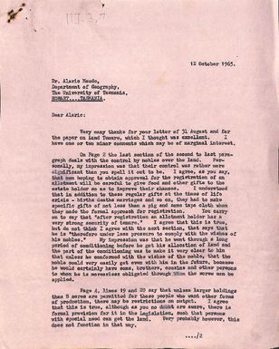 Letter from Alaric Maude to Ron Crocombe and reply