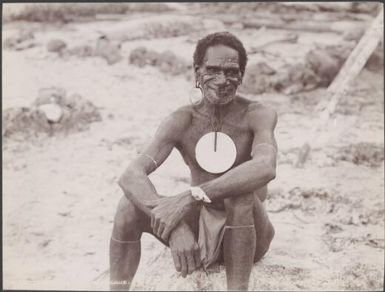 A chief of Te Motu, Santa Cruz Islands, 1906 / J.W. Beattie