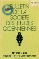 Bulletin de la Société des Études Océaniennes numéro 239-240