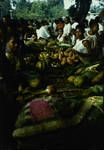 Village farmers obtain supplementary cash income from market garden produce, Madang market, [Papua New Guinea], 1962