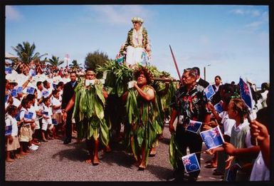 Rarotonga, Cook Islands. Dame Sian Elias, Constitution Day celebration