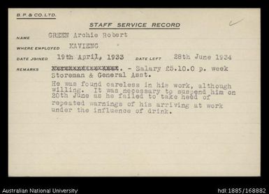 Green, Archie Robert