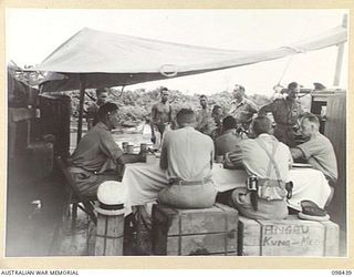 KAVIENG, NEW IRELAND. 1945-10-19. AN AUSTRALIAN NEW GUINEA ADMINISTRATIVE UNIT ADMINISTRATIVE HEADQUARTERS WAS SET UP AT KAVIENG WITH CAPTAIN F.N.W. SHAND, ANGAU DISTRICT OFFICER IN CHARGE, TO ..