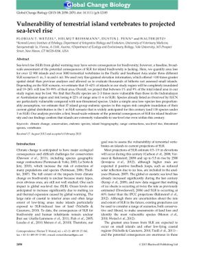 Vulnerability of terrestrial island vertebrates to projected sea-level rise