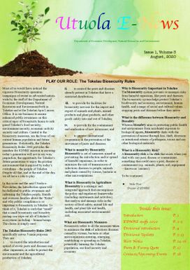 Utuola E-News : Department of Economic Development, Natural Resources and Environment - Issue 1 Volume 3