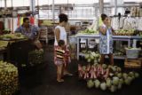 French Polynesia, people shopping at Papeete market