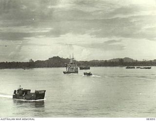 AITAPE, NEW GUINEA. 1944-11-01. ALLIED SHIPPING AT AITAPE VIEWED FROM THE BOAT DECK OF THE AMERICAN TROOPSHIP MEXICO AS MEMBERS OF HQ 6 DIVISION ARRIVE